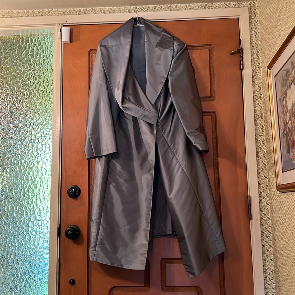 Set Calvin Klein Sheet Lace Dress w/Overcoat Formal Size 18W